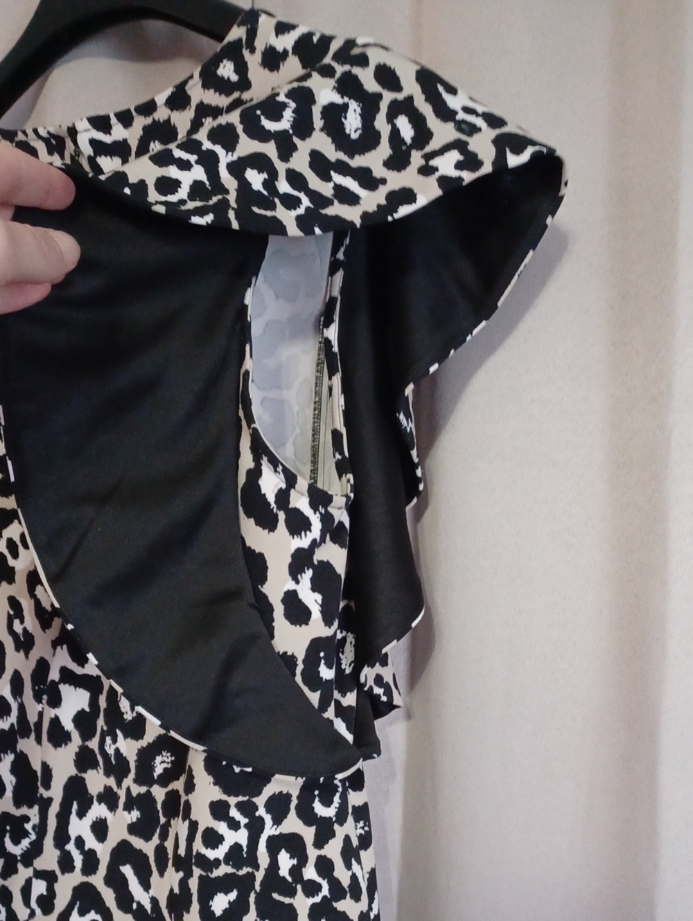 Laundry By Shelli Segal Leopard Print Ruffle Sleeve Mini Shift Dress Size 4 - Picture 12 of 14